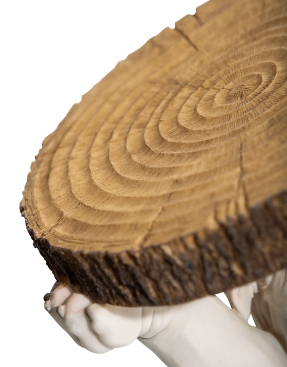 Bulldog & Tree Trunk Side Table