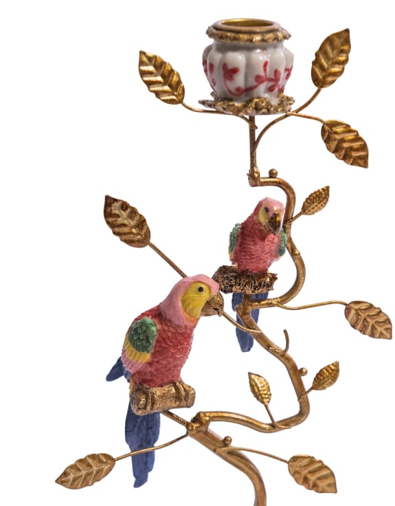 Ornate Parrot Candle Holder