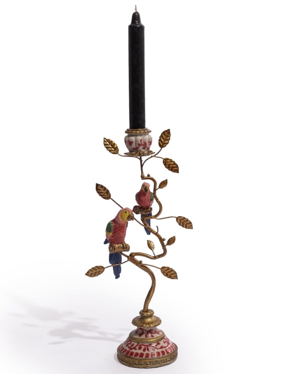 Ornate Parrot Candle Holder