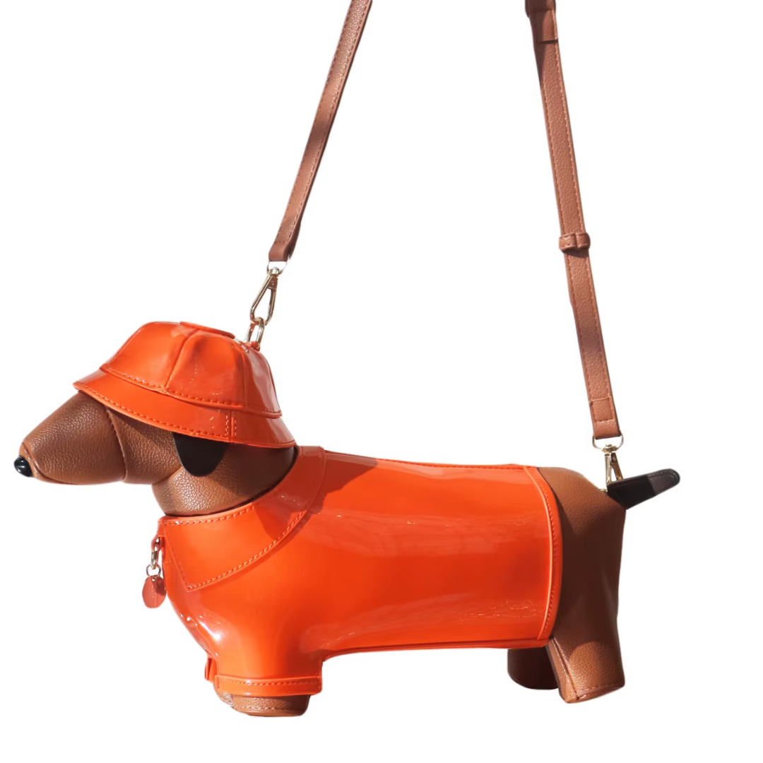 Dachshund In Rain Coat Crossbody Bag