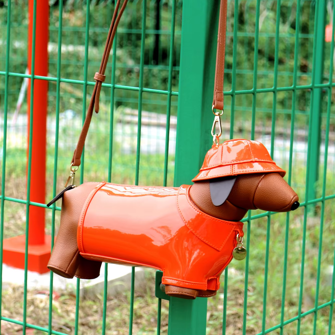 Dachshund In Rain Coat Crossbody Bag