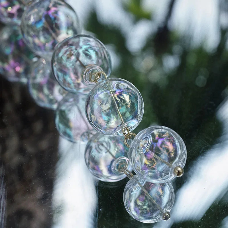 Glass Bubble Earrings - Floral Fawna