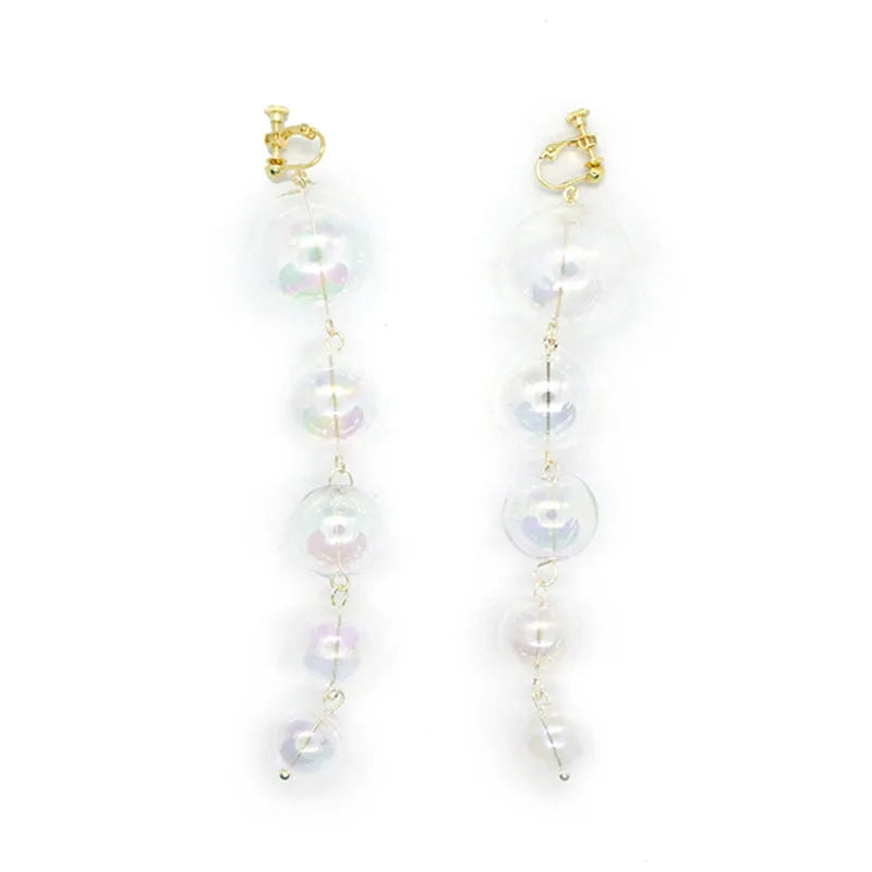 Glass Bubble Earrings - Floral Fawna