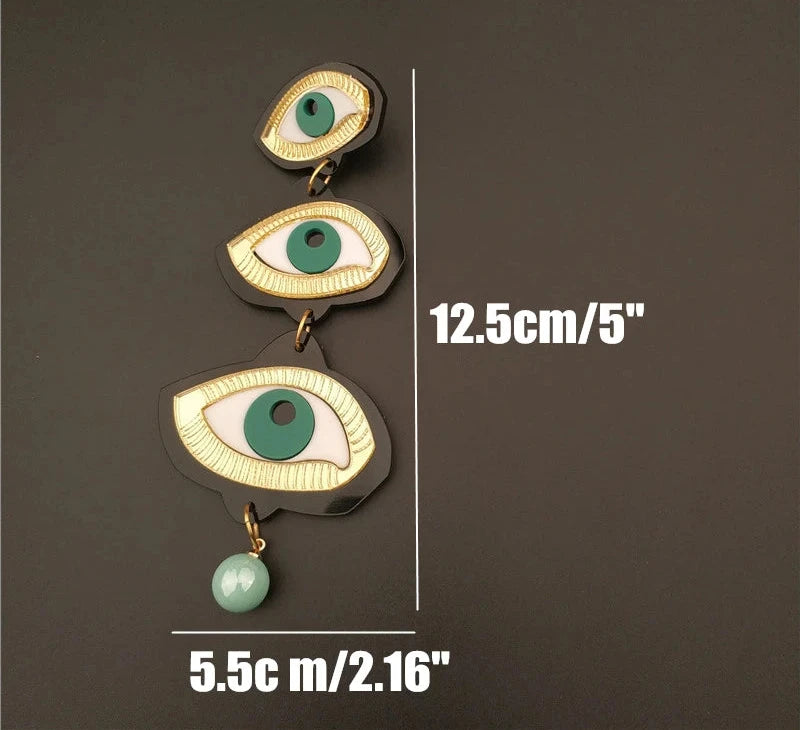 Green Eyes Earrings & Necklace Set