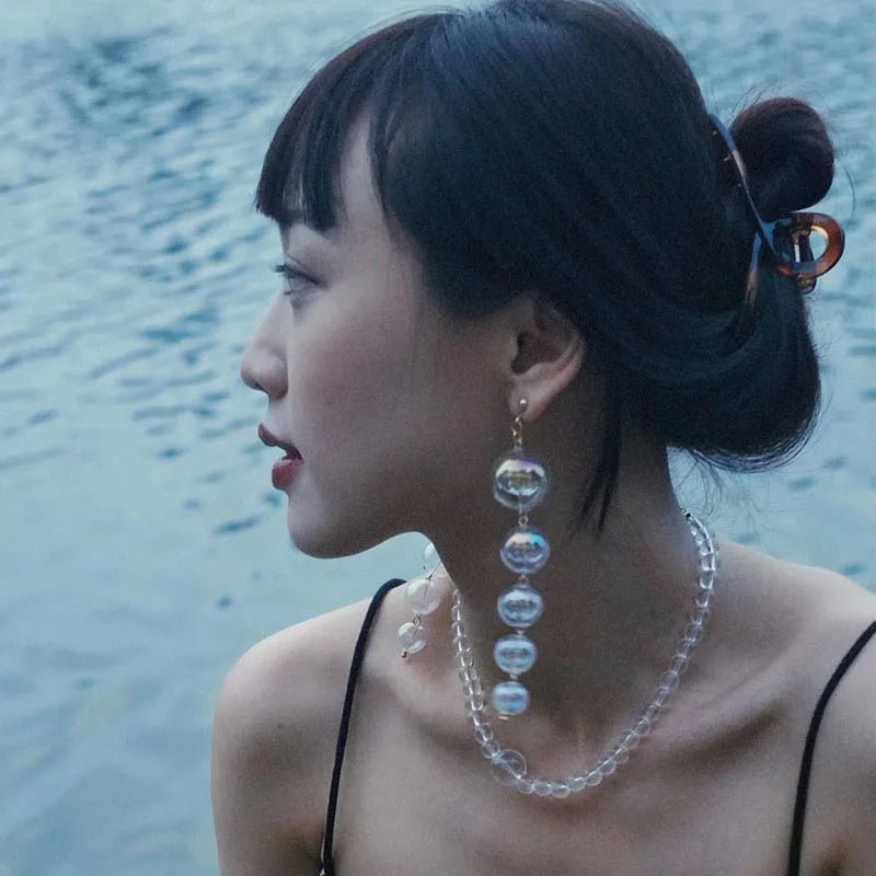 Glass Bubble Earrings - Floral Fawna