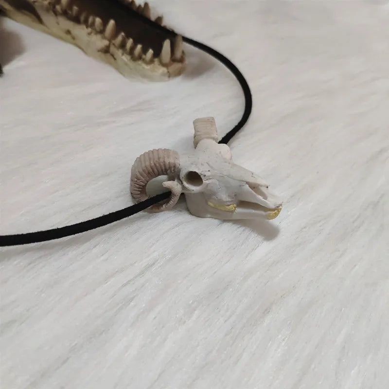 Ram Skull Necklace - Floral Fawna