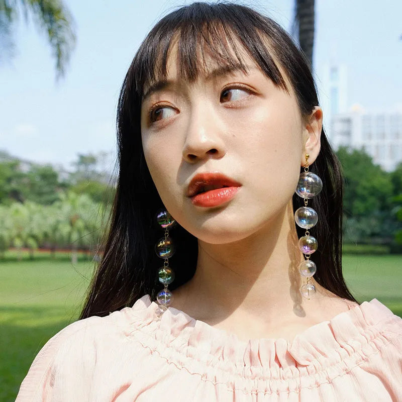 Glass Bubble Earrings - Floral Fawna