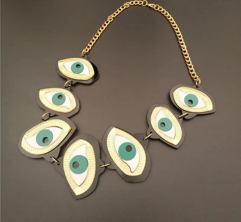 Green Eyes Earrings & Necklace Set
