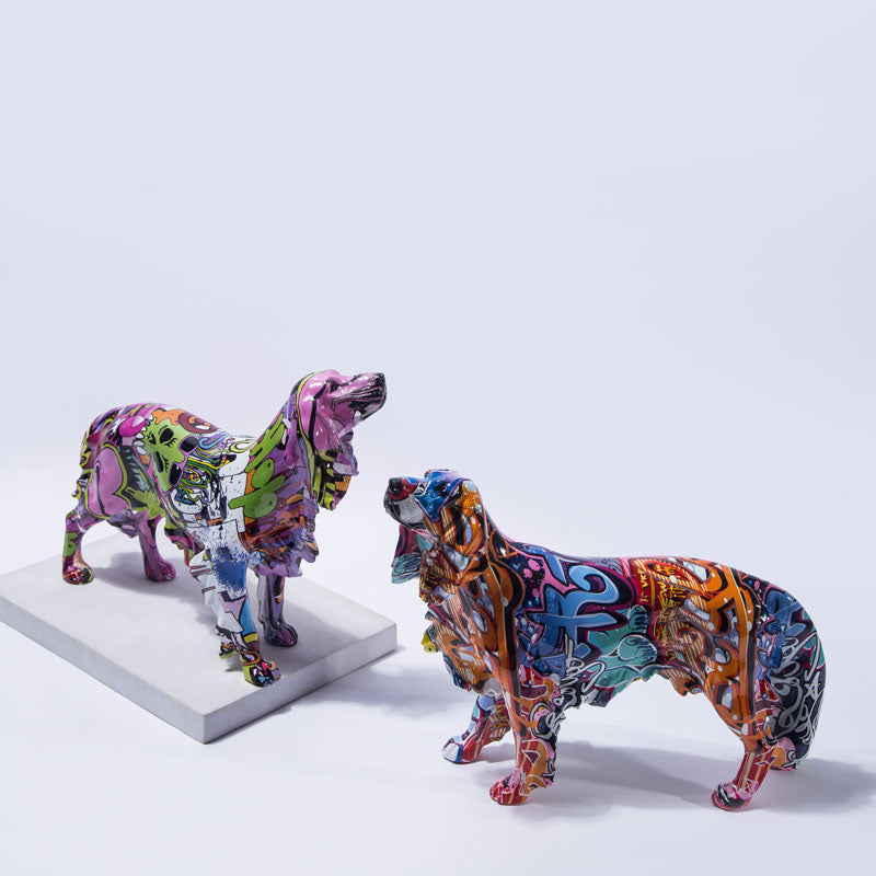 Abstract Springer Spaniel Sculpture - Floral Fawna