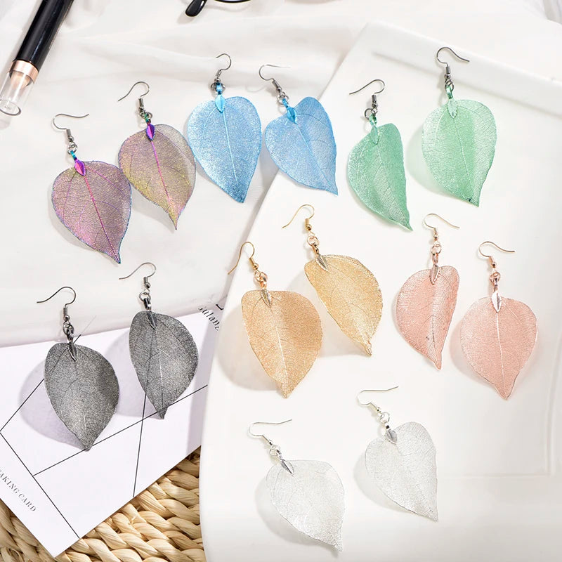 Real Leaf Earrings - Floral Fawna
