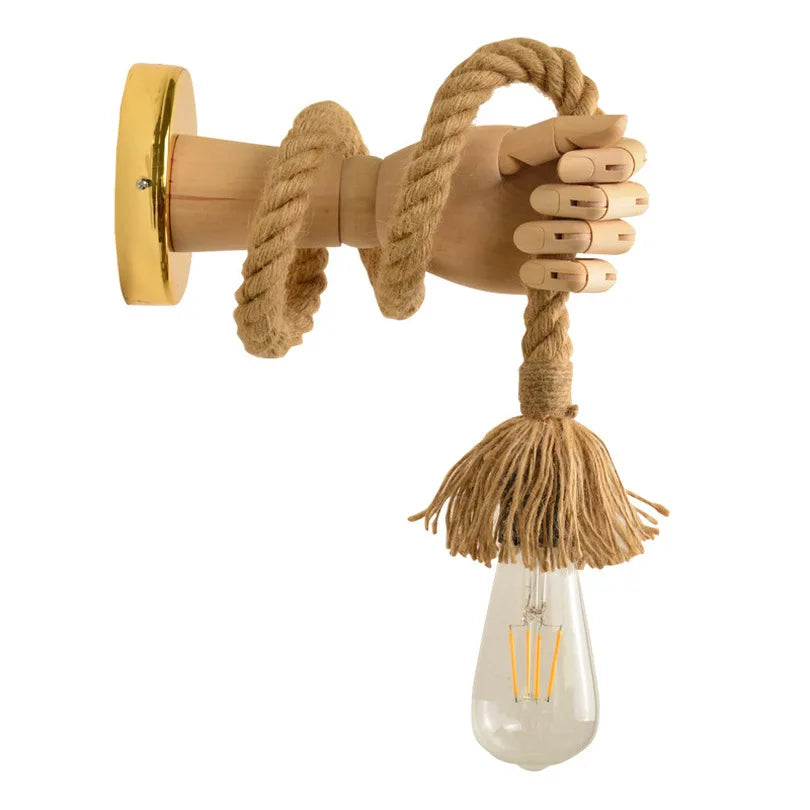 Hand & Rope Wall Lamp - Floral Fawna