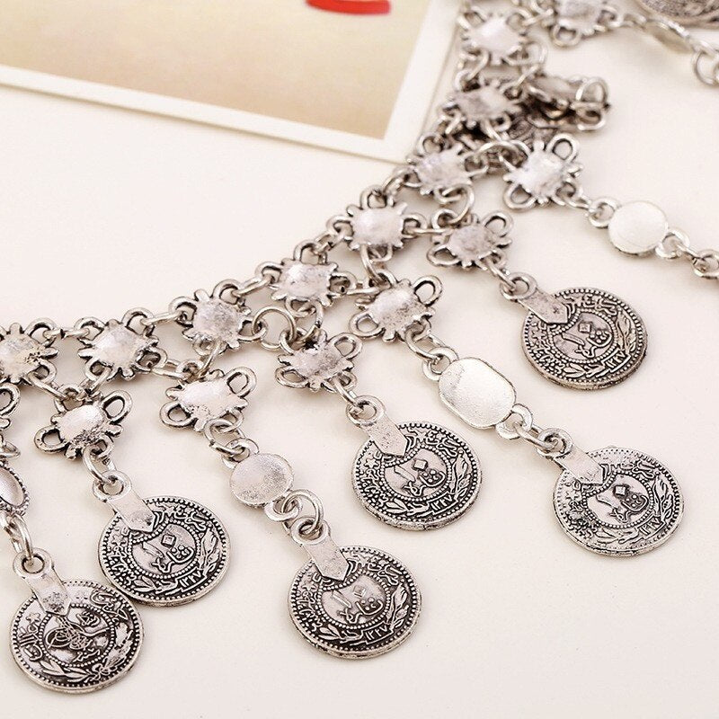Bohemian Coin Flower Necklace - Floral Fawna