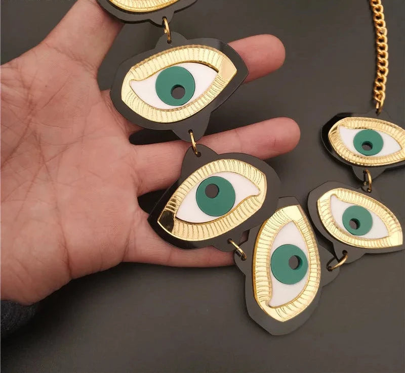 Green Eyes Earrings & Necklace Set - Floral Fawna