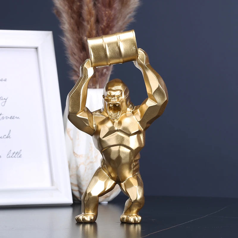 Angry Gorilla Sculpture - Floral Fawna
