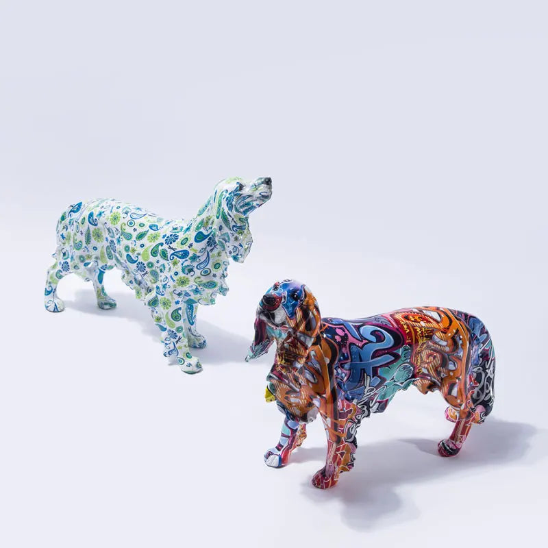 Abstract Springer Spaniel Sculpture - Floral Fawna