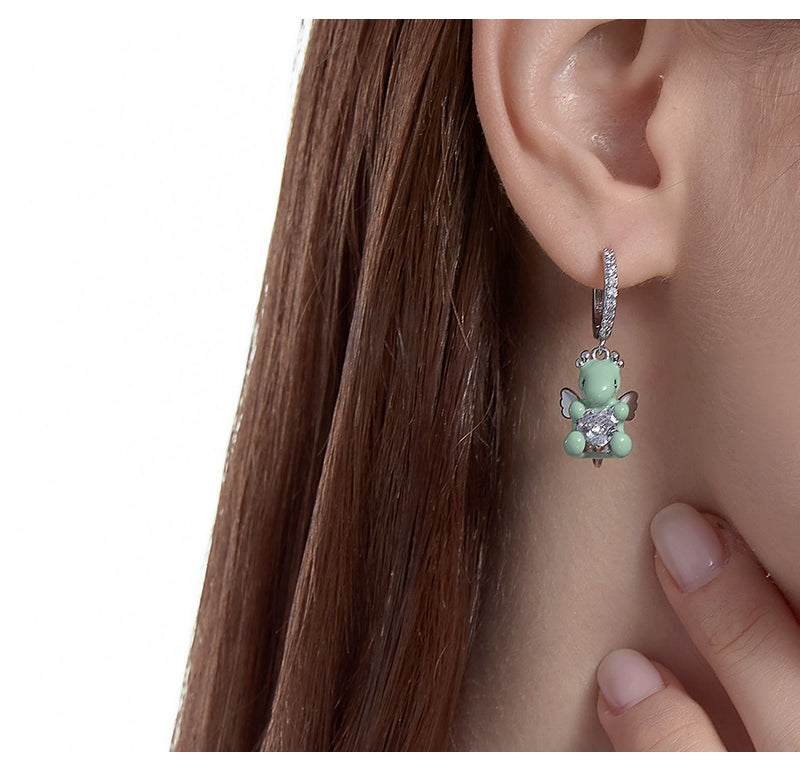 Lovable Dragon Dangle Earrings - Floral Fawna