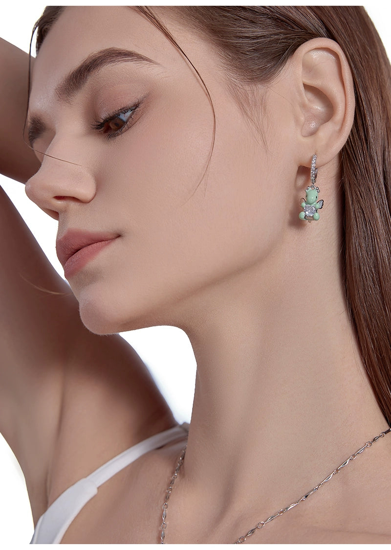 Lovable Dragon Dangle Earrings - Floral Fawna
