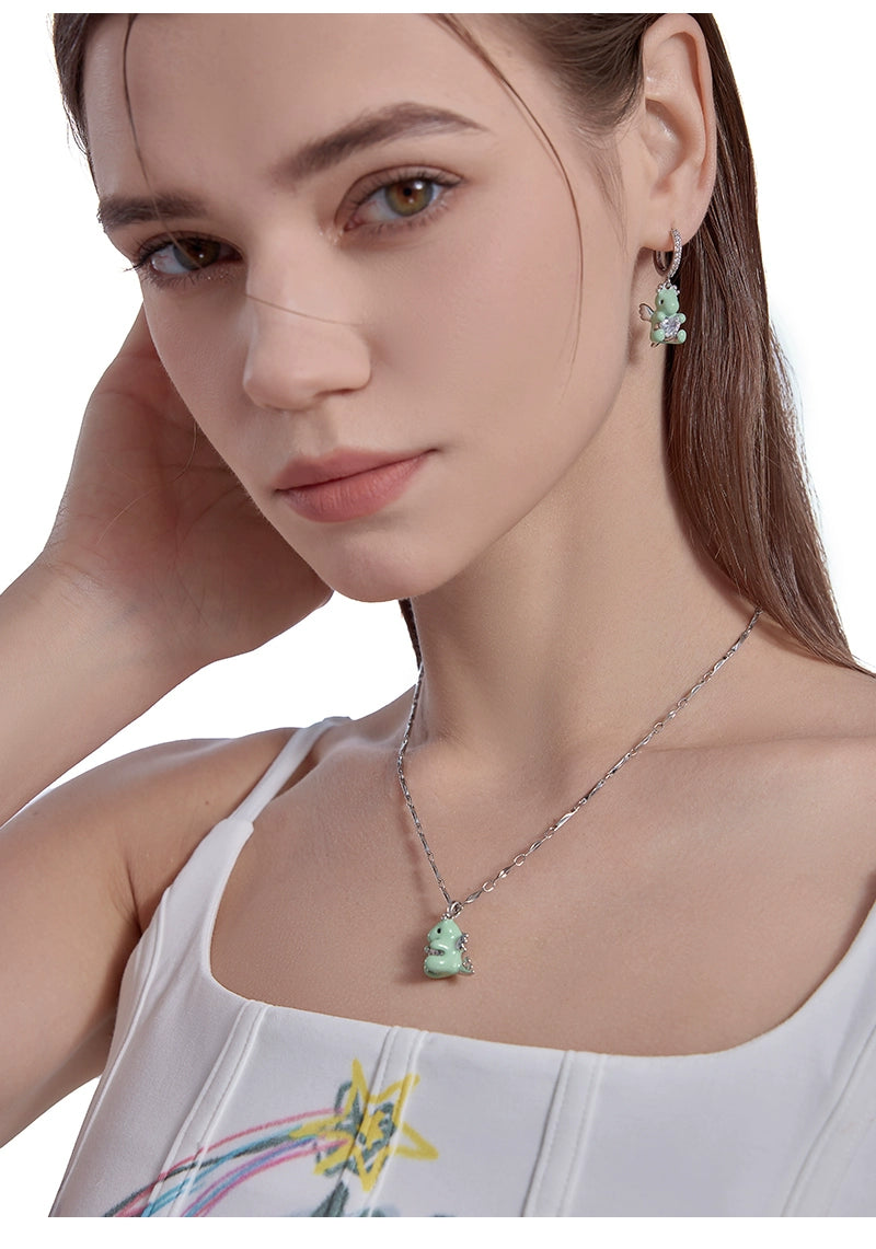 Lovable Dragon Dangle Earrings - Floral Fawna