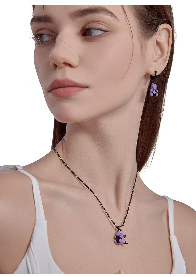 Lovable Dragon Dangle Earrings - Floral Fawna