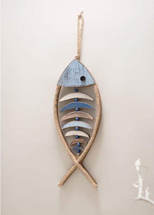 Wooden Fish Wall Hanging - Floral Fawna