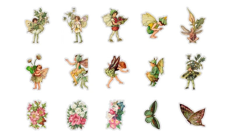 45pcs Cottagecore Stickers - Floral Fawna