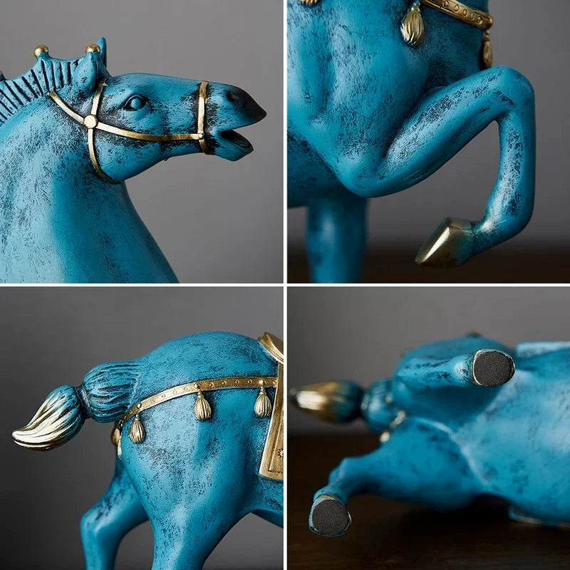 Royal Blue Horse Ornament - Floral Fawna