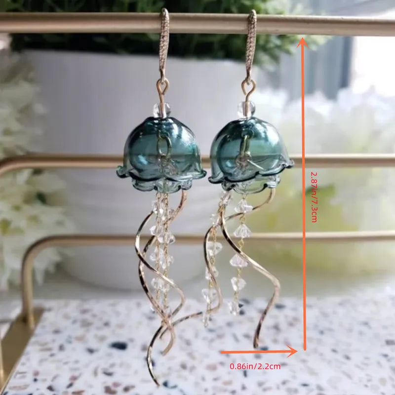 Glass Jellyfish Earrings - Floral Fawna