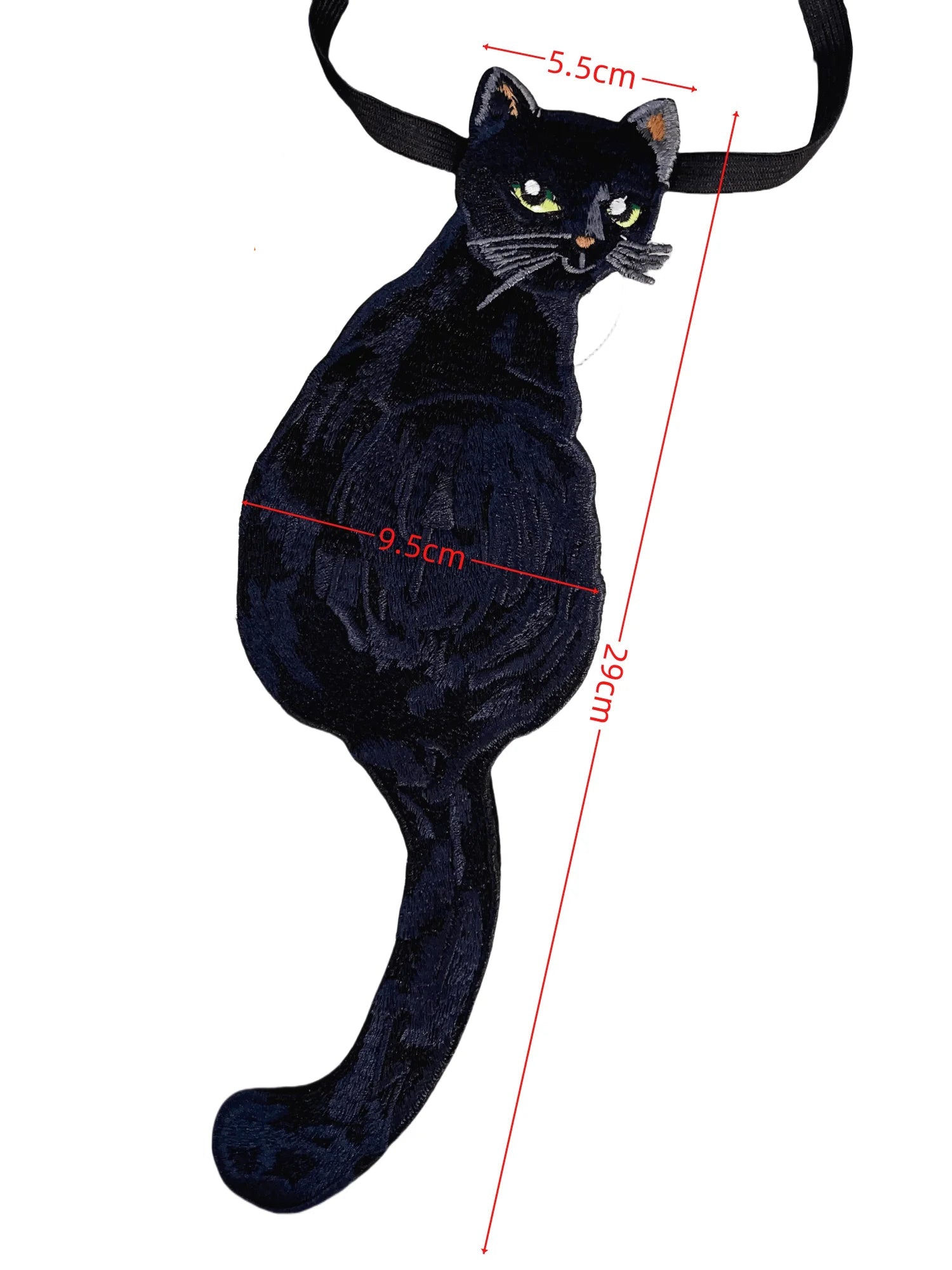 Embroidered Black Cat Tie