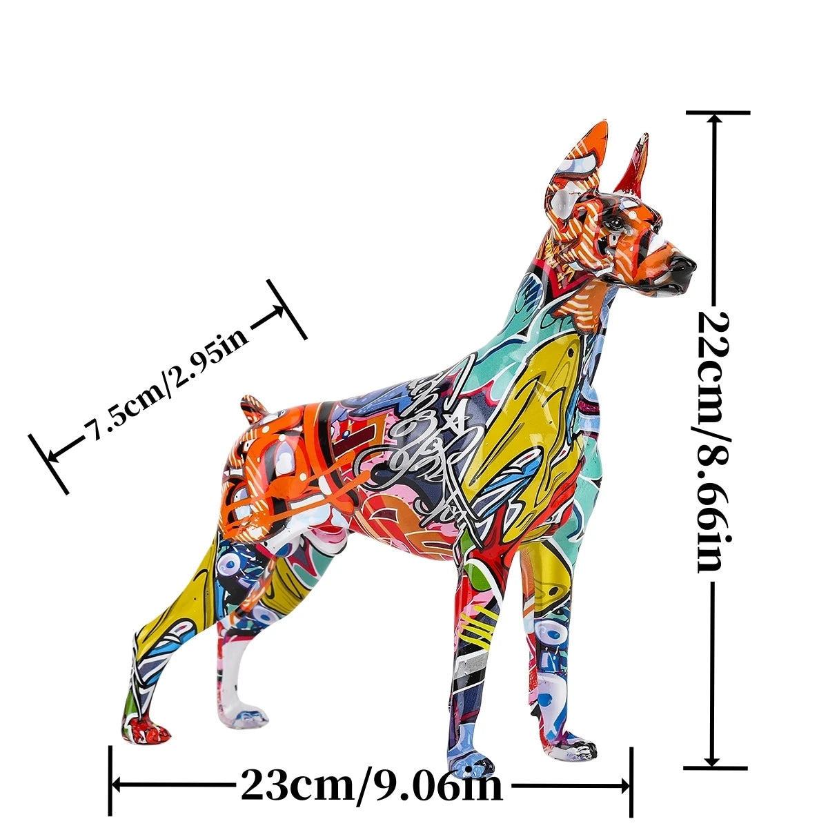 Abstract Dobermann Sculpture - Floral Fawna