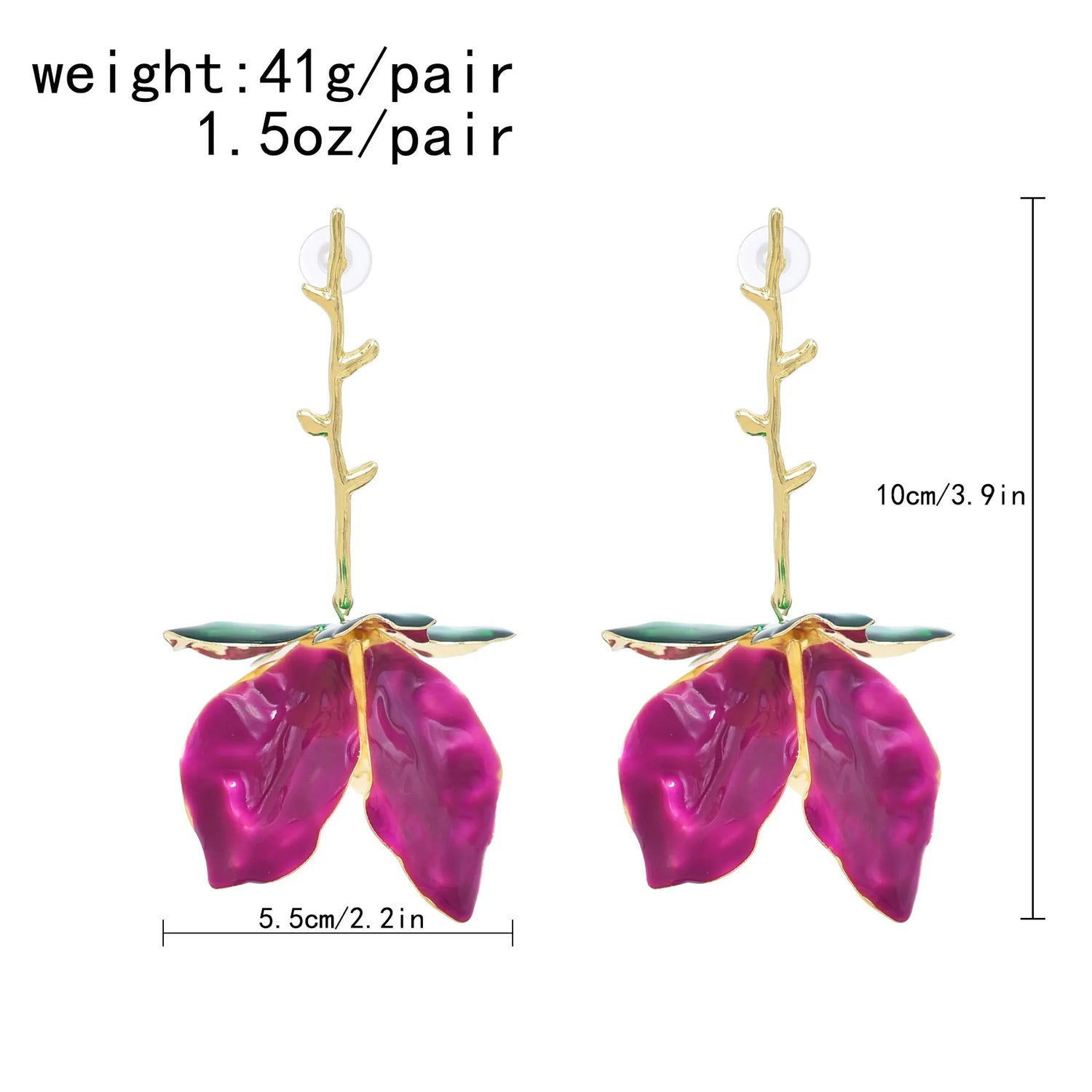 Rose Petal Dangle Earrings - Floral Fawna