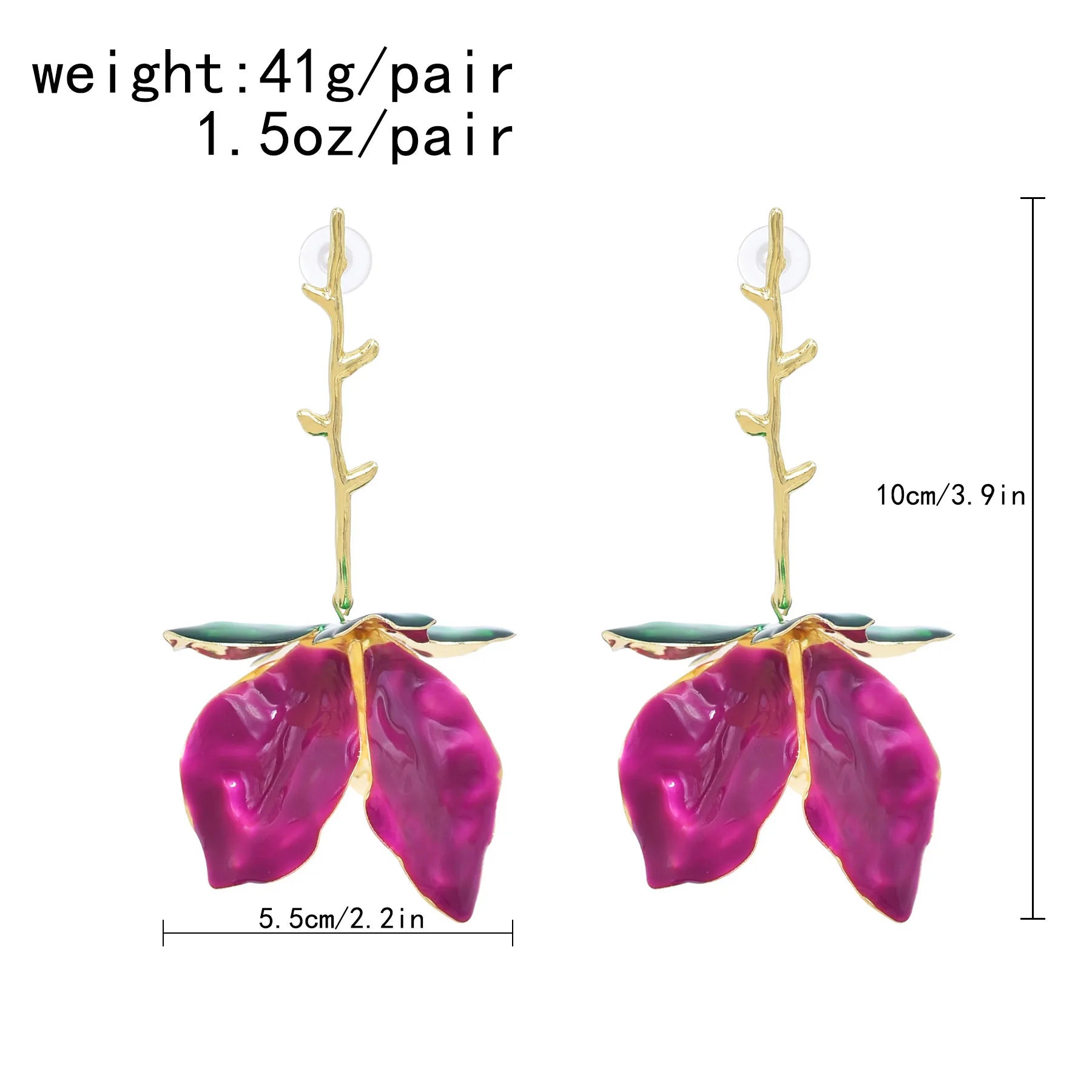 Rose Petal Dangle Earrings - Floral Fawna