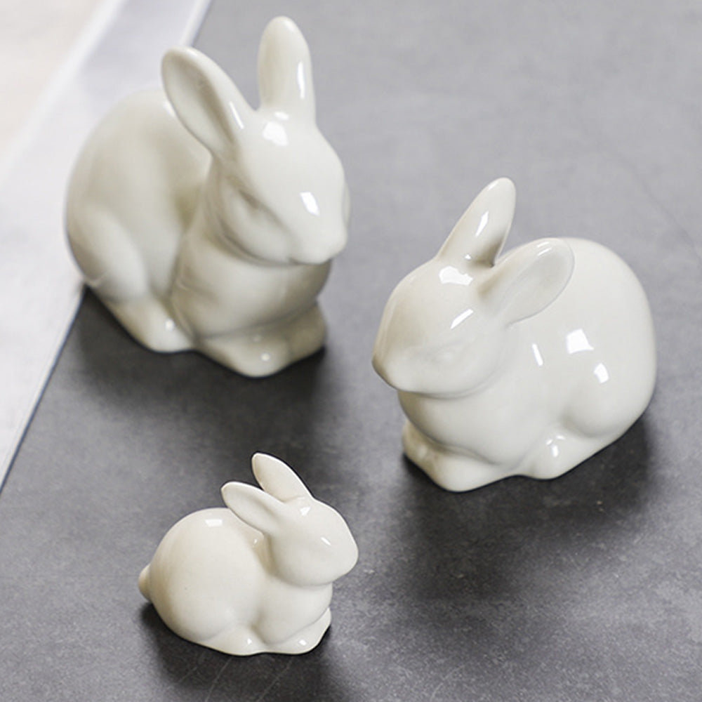 Ceramic Rabbit Ornament - Floral Fawna