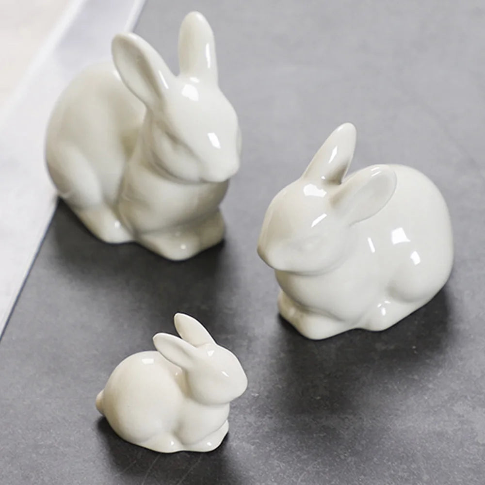 Ceramic Rabbit Ornament - Floral Fawna