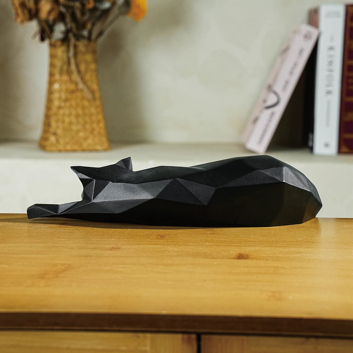 Geometric Cat Sculpture - Floral Fawna