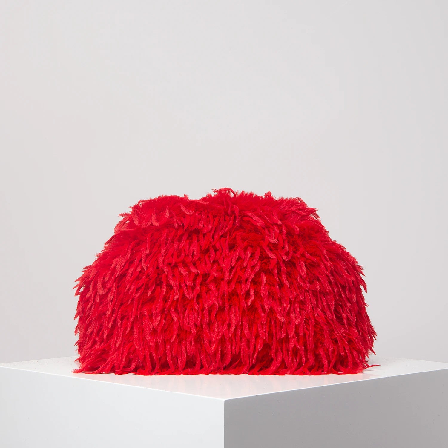 Oversized Faux Feather Clutch Bag
