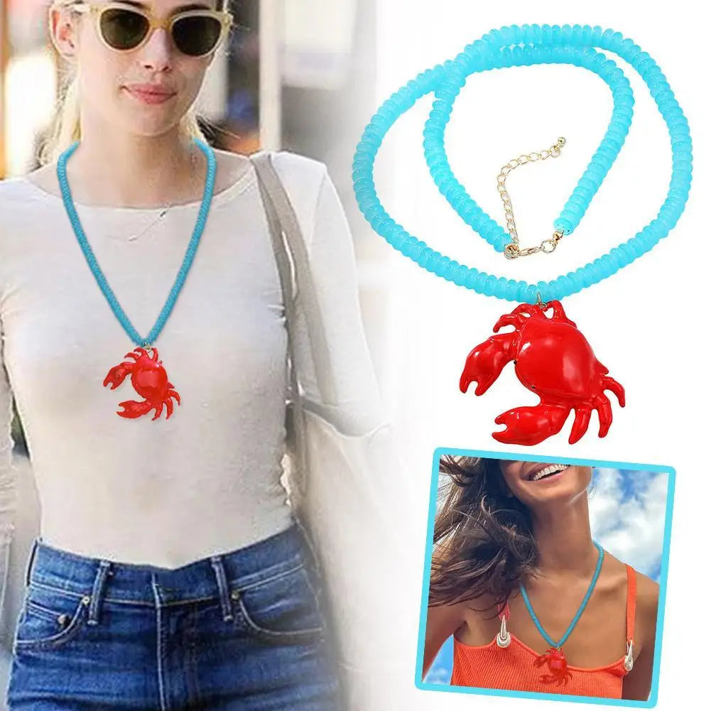 Statement Crab Necklace - Floral Fawna