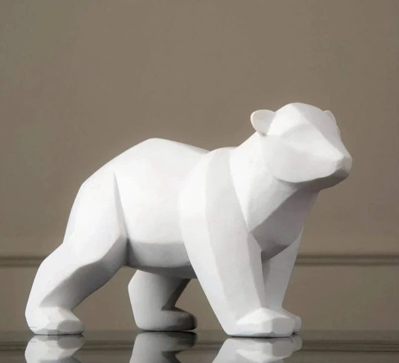 Geometric Bear Sculpture - Floral Fawna