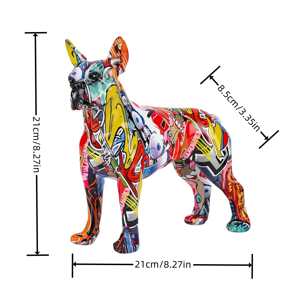 Abstract Boston Terrier Sculpture - Floral Fawna