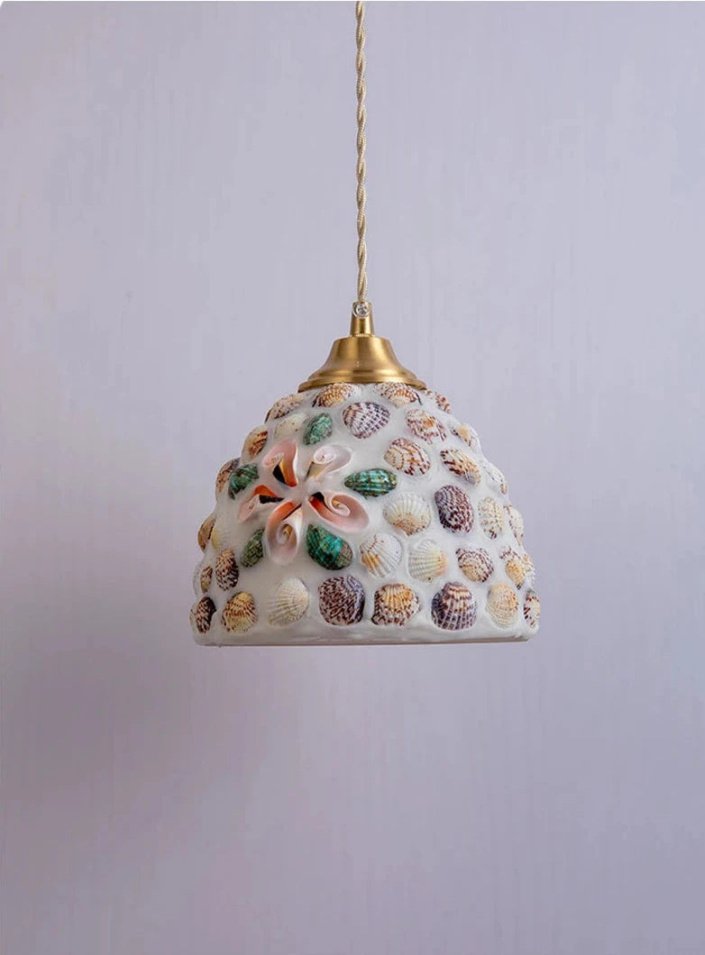 Mediterranean Sea Shell Pendant Lamp - Floral Fawna