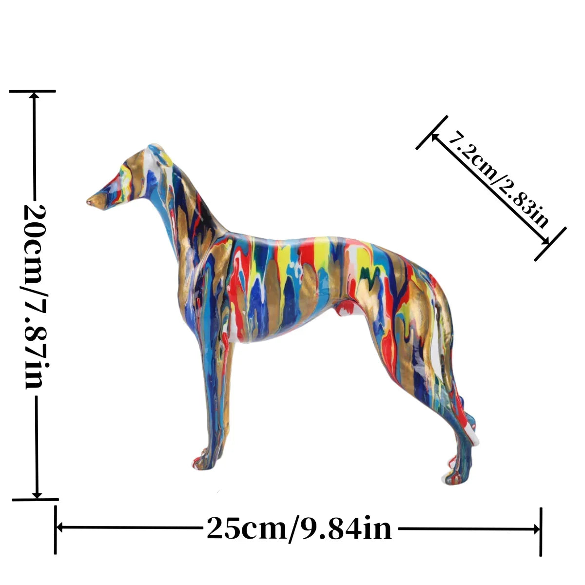 Abstract Greyhound Sculpture - Floral Fawna