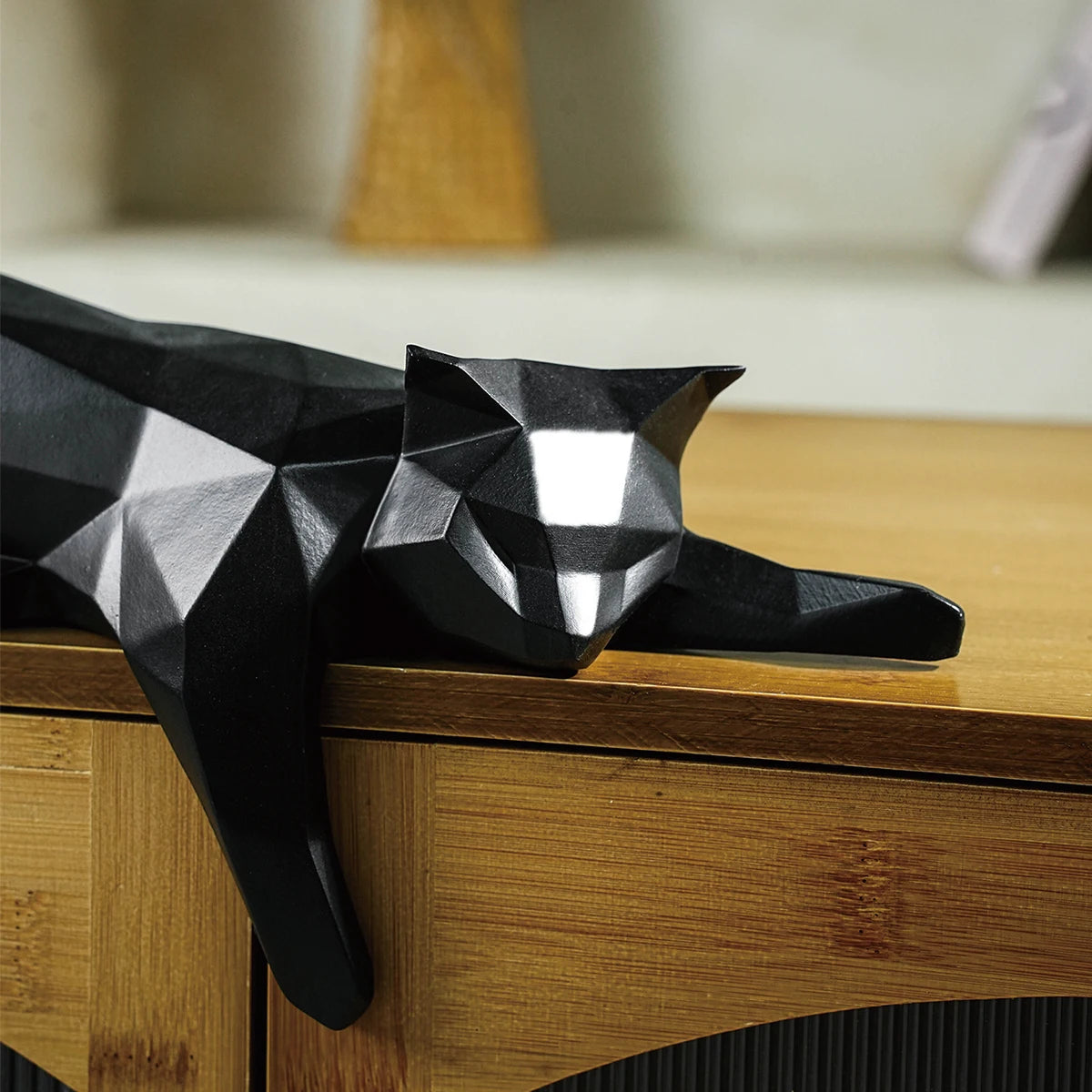 Geometric Cat Sculpture - Floral Fawna
