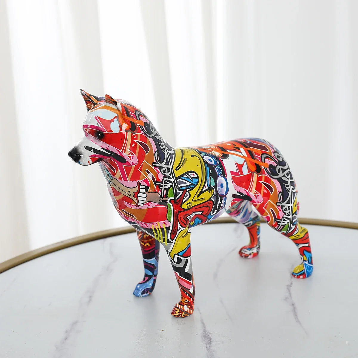 Abstract Husky Sculpture - Floral Fawna