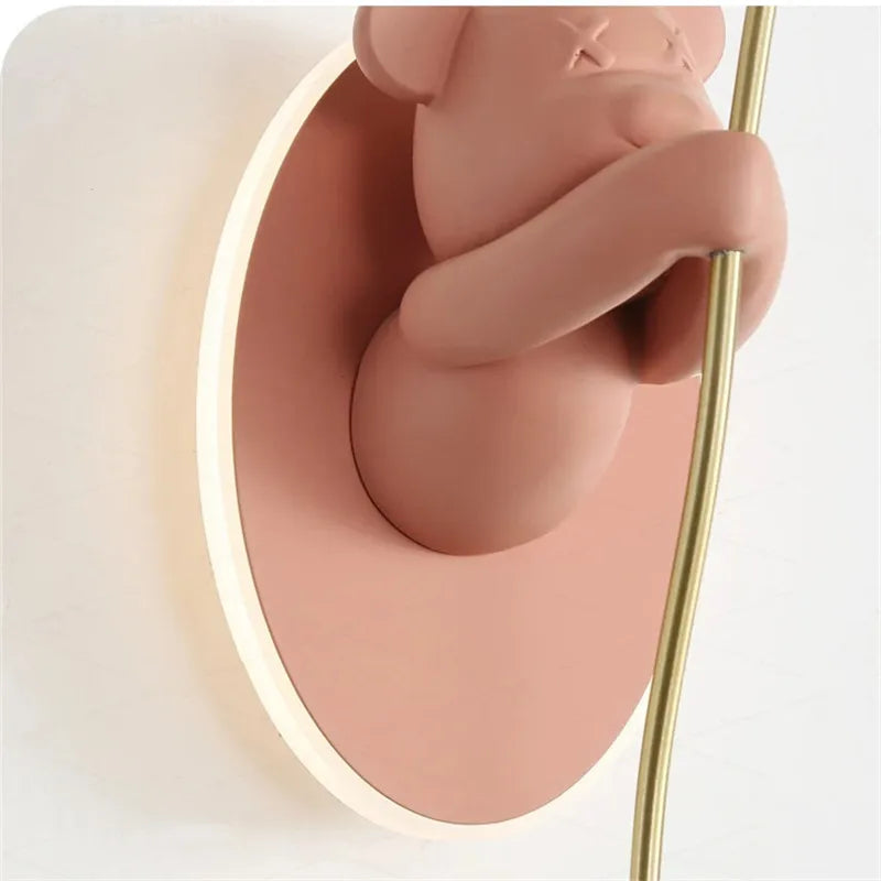 Bear Holding Balloon Wall Light - Floral Fawna
