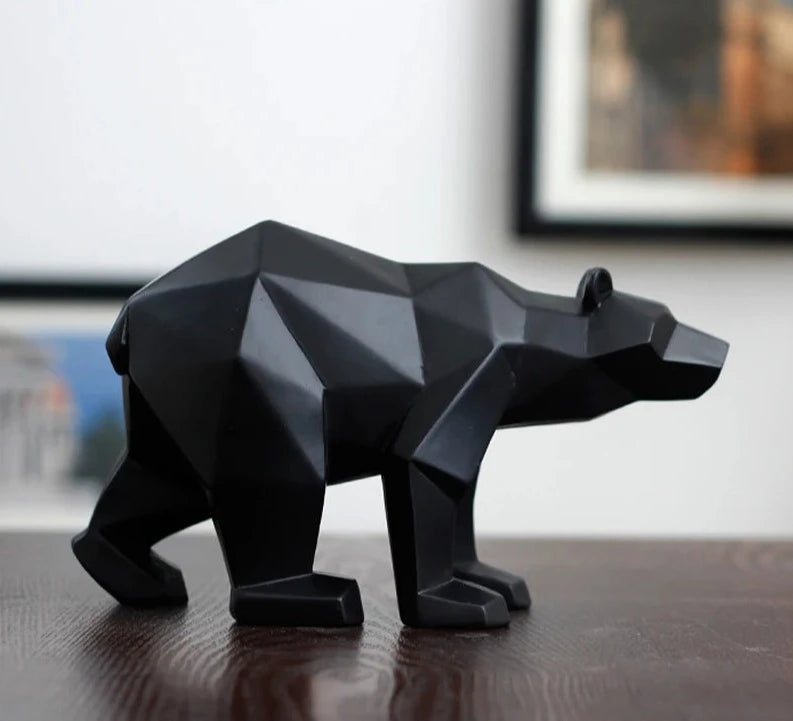 Geometric Bear Sculpture - Floral Fawna