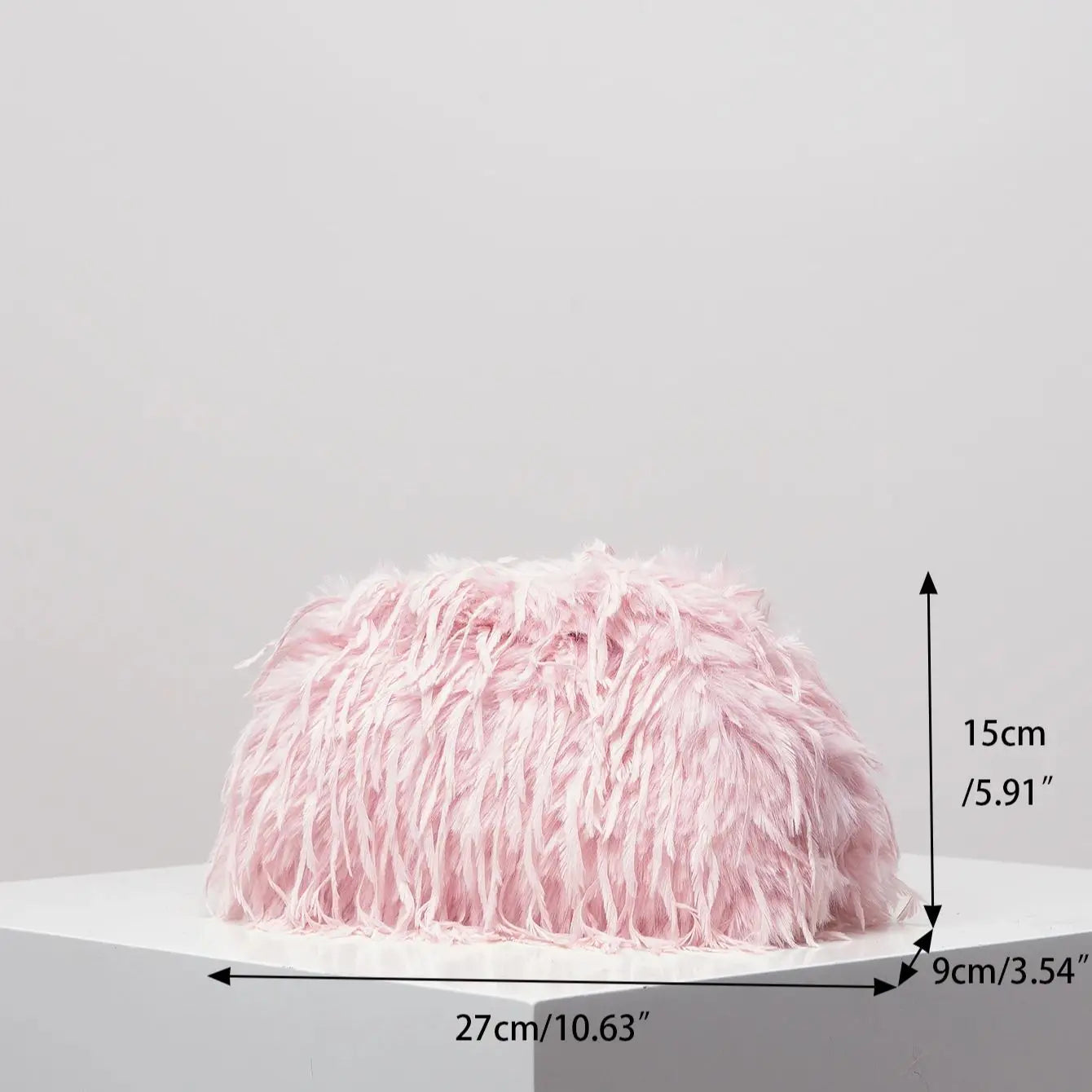 Faux Feather Clutch Bag - Floral Fawna