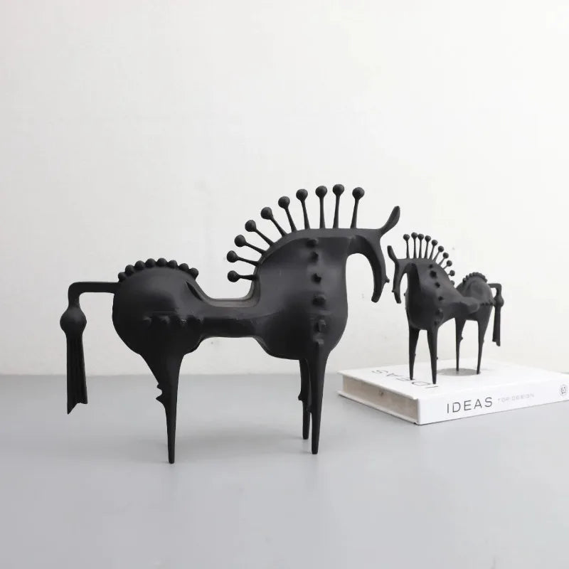 Metal Abstract Horse Sculpture - Floral Fawna