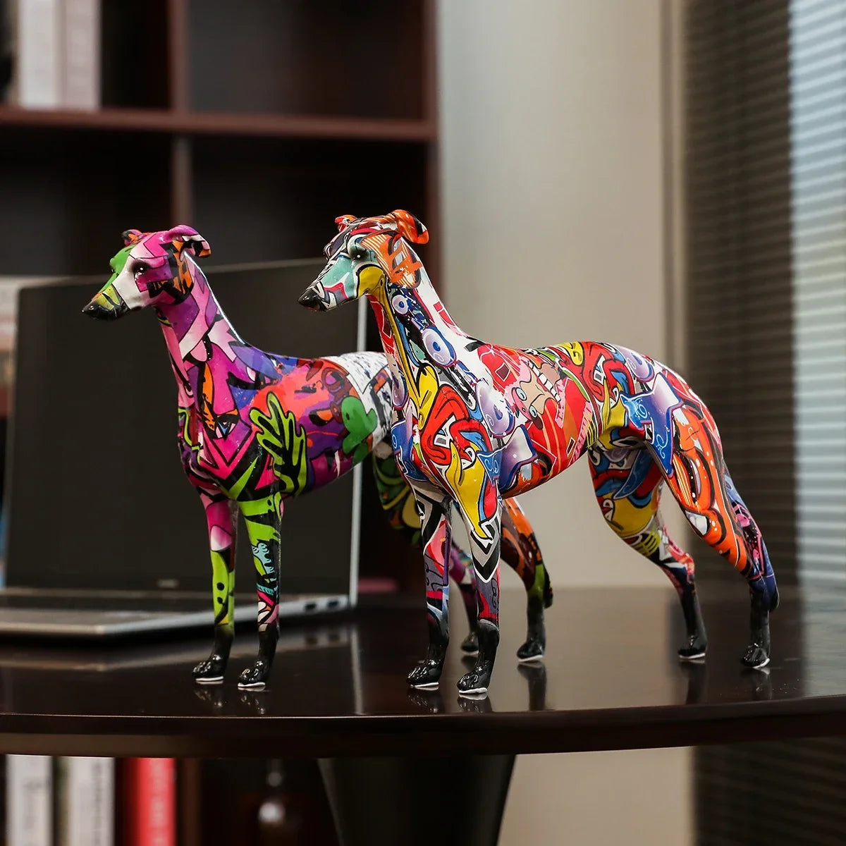 Abstract Greyhound Sculpture - Floral Fawna