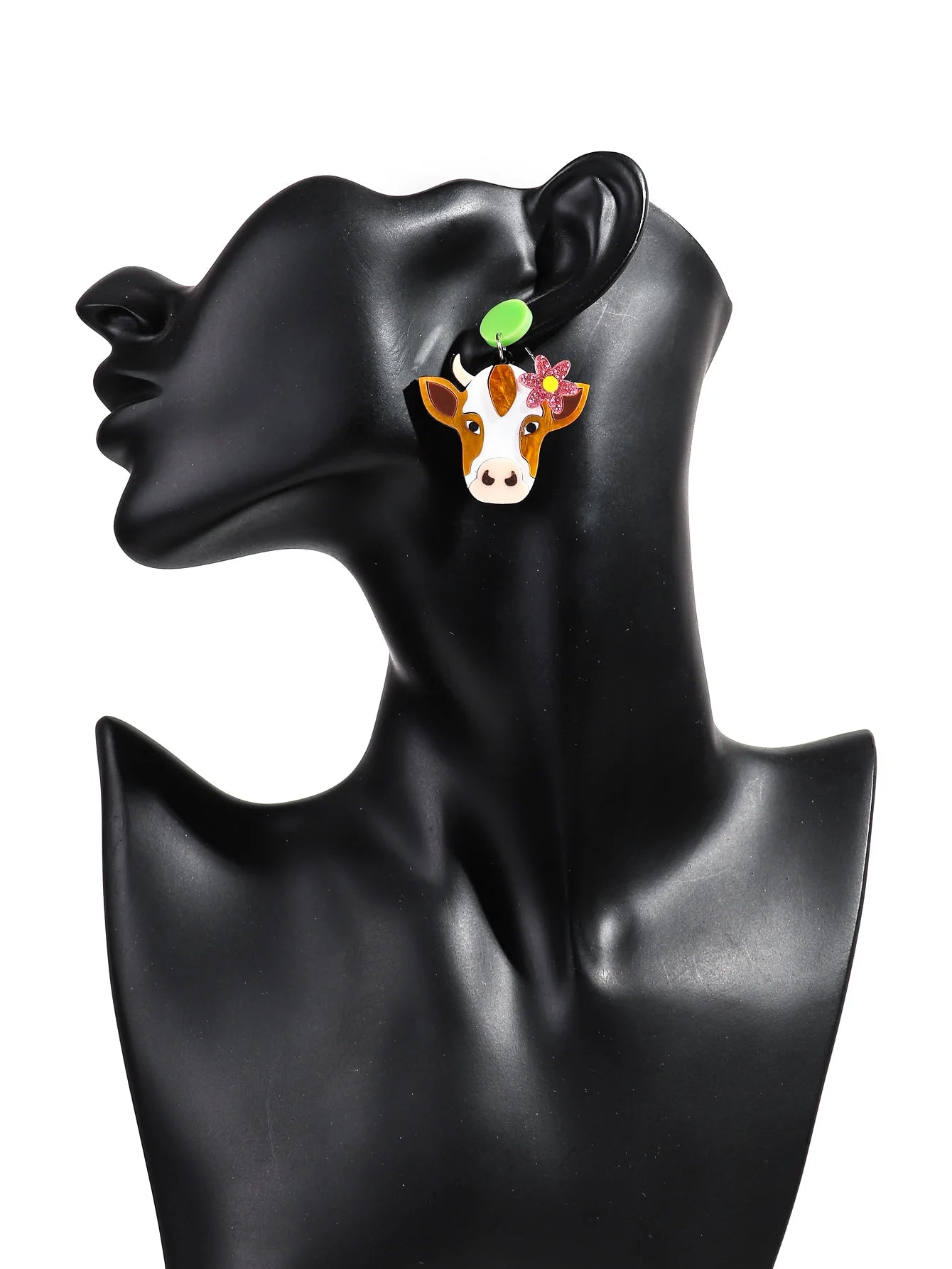 Acrylic Highland Cow Earrings - Floral Fawna