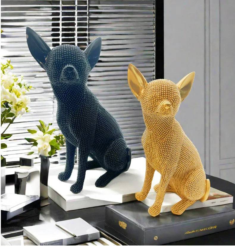 Beaded Chihuahua Sculpture - Floral Fawna