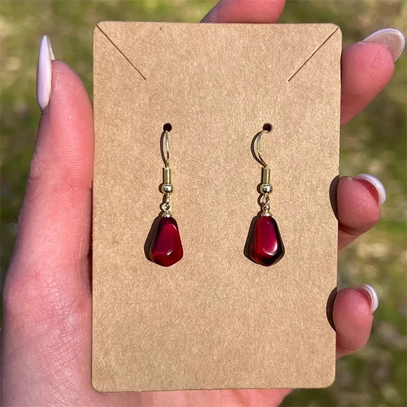 Pomegranate Seed Dangle Earrings - Floral Fawna